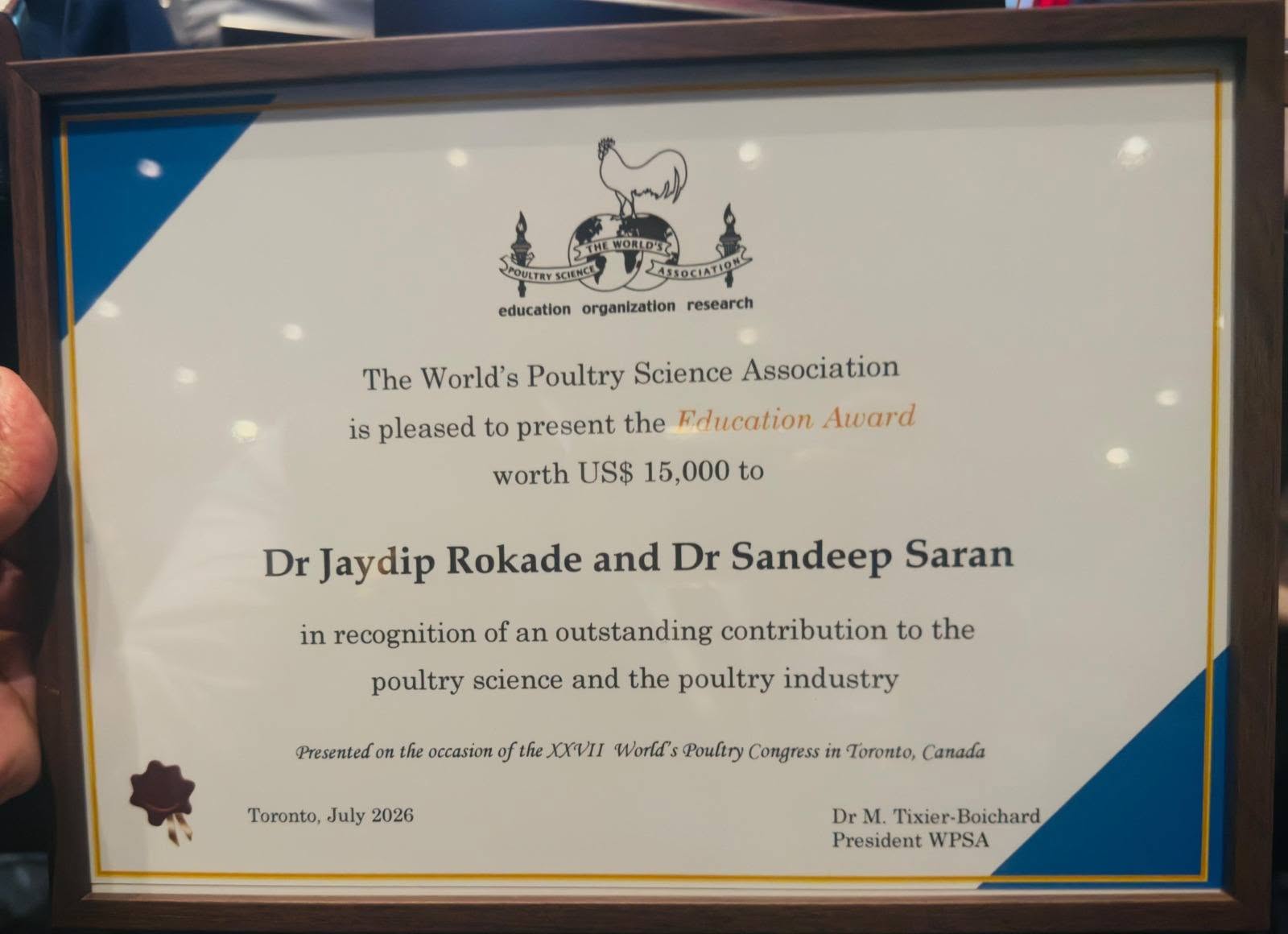 Dr Jaydip Rokade and Dr Sandeep Saran bag the covated WPSA Education Award 2026